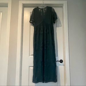 PinkBlush Lace Mesh Overlay Maxi Dress